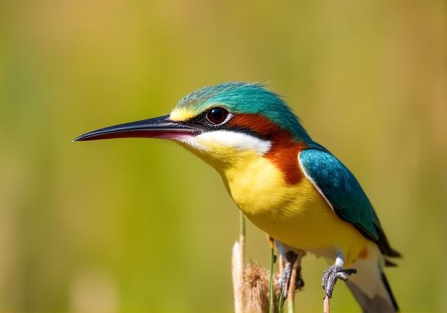 Dettaglio ravvicinato di un raro esemplare di Merops apiaster nel Lazio